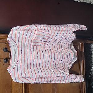 Lou & Grey striped neon terry cloth pullover